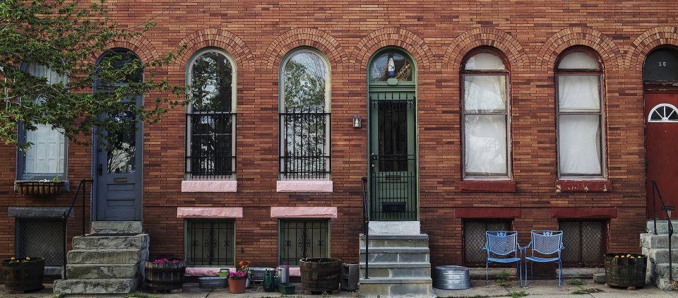 Baltimore rowhouse property with marble steps